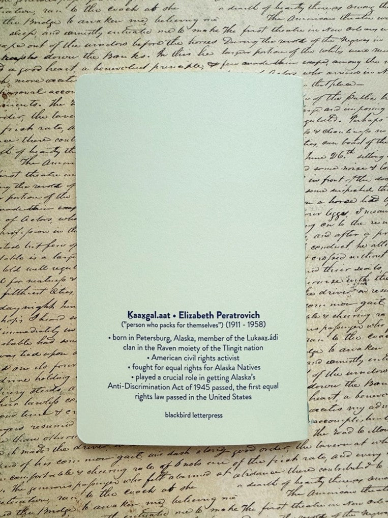 Elizabeth Peratrovich Letterpress Notebook