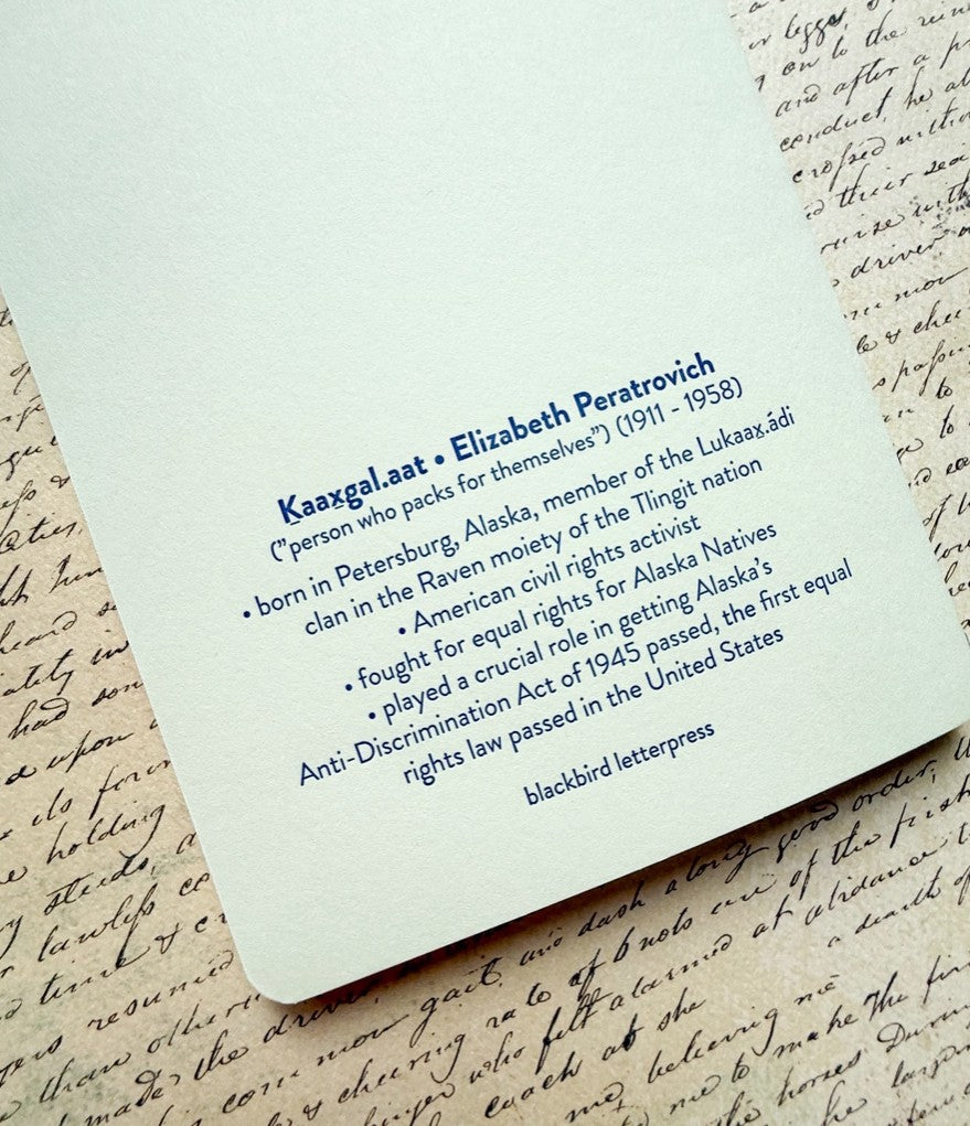 Elizabeth Peratrovich Letterpress Notebook
